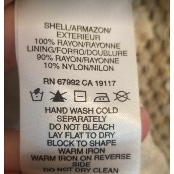 Sigrid Olsen Blouse Cream Beige Party Women's Sequins Hand Knitted Top M - Picture 6 of 12